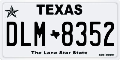 TX license plate DLM8352