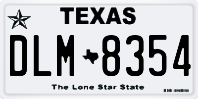 TX license plate DLM8354