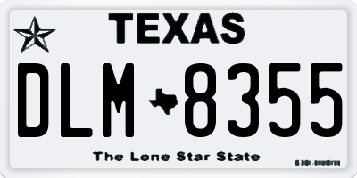 TX license plate DLM8355