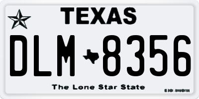 TX license plate DLM8356