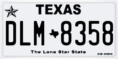 TX license plate DLM8358