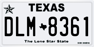 TX license plate DLM8361