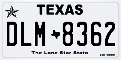 TX license plate DLM8362