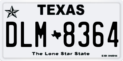 TX license plate DLM8364