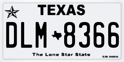 TX license plate DLM8366
