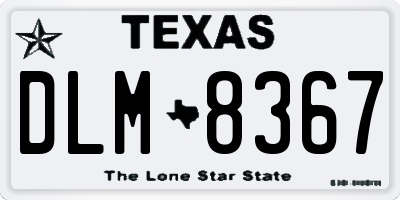 TX license plate DLM8367