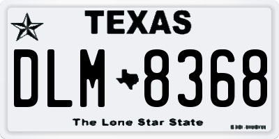 TX license plate DLM8368