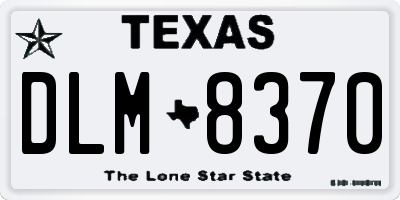 TX license plate DLM8370