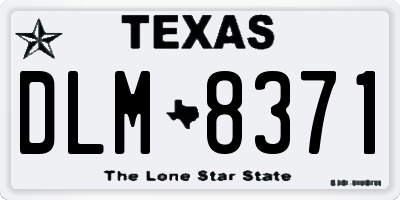 TX license plate DLM8371