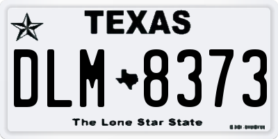 TX license plate DLM8373