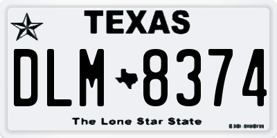 TX license plate DLM8374
