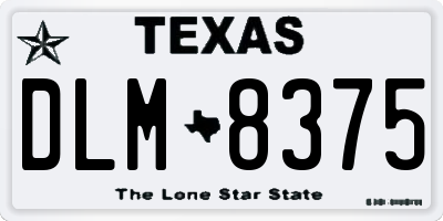 TX license plate DLM8375