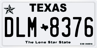 TX license plate DLM8376