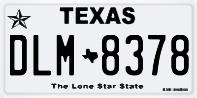 TX license plate DLM8378