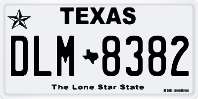 TX license plate DLM8382