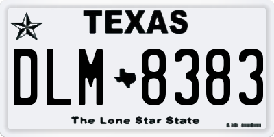 TX license plate DLM8383