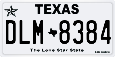 TX license plate DLM8384