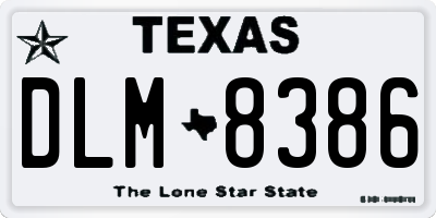 TX license plate DLM8386