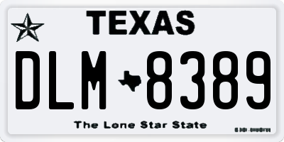 TX license plate DLM8389