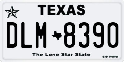 TX license plate DLM8390
