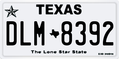 TX license plate DLM8392