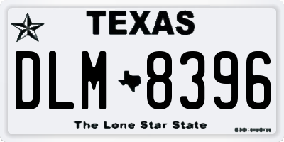 TX license plate DLM8396