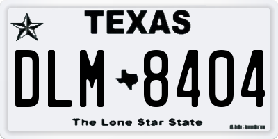 TX license plate DLM8404