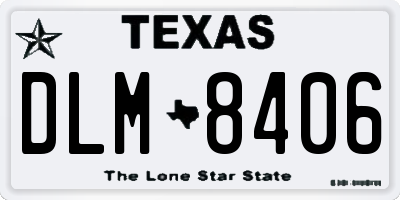TX license plate DLM8406