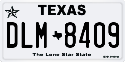 TX license plate DLM8409
