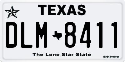 TX license plate DLM8411