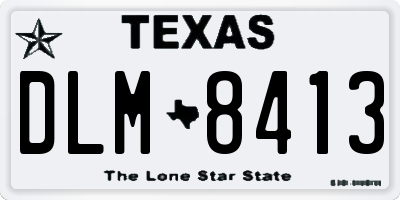 TX license plate DLM8413