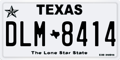 TX license plate DLM8414
