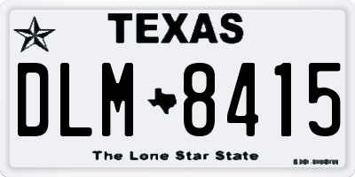 TX license plate DLM8415