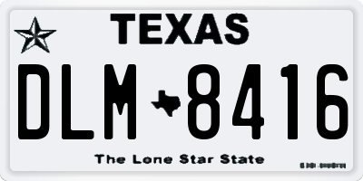 TX license plate DLM8416