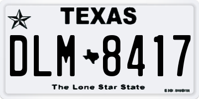 TX license plate DLM8417
