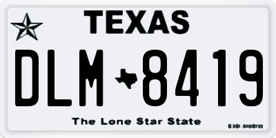TX license plate DLM8419