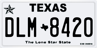 TX license plate DLM8420