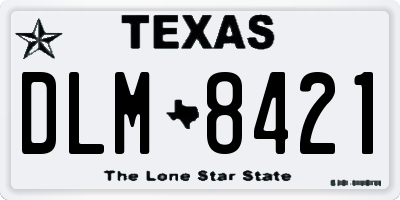 TX license plate DLM8421