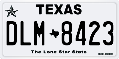TX license plate DLM8423