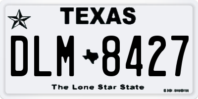TX license plate DLM8427