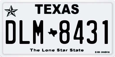 TX license plate DLM8431