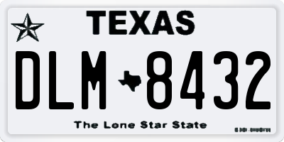 TX license plate DLM8432