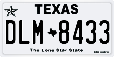 TX license plate DLM8433