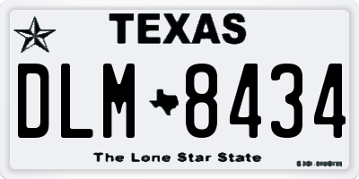 TX license plate DLM8434