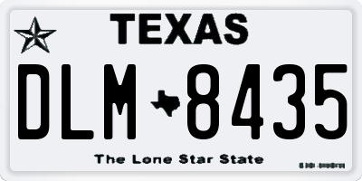 TX license plate DLM8435