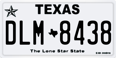 TX license plate DLM8438