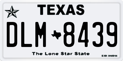 TX license plate DLM8439