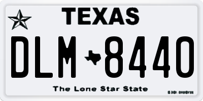 TX license plate DLM8440