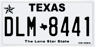 TX license plate DLM8441