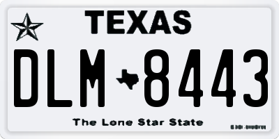 TX license plate DLM8443